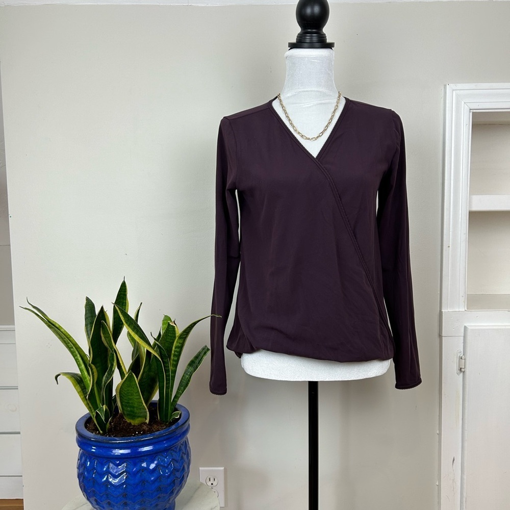 LULULEMON Plum Purple Long Sleeve Crossover Wrap Top